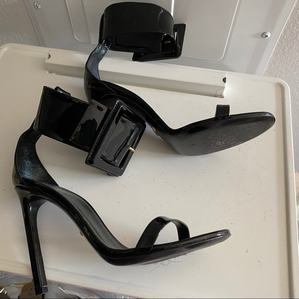 Gucci Victoire Buckle Oversized Ankle Sandals